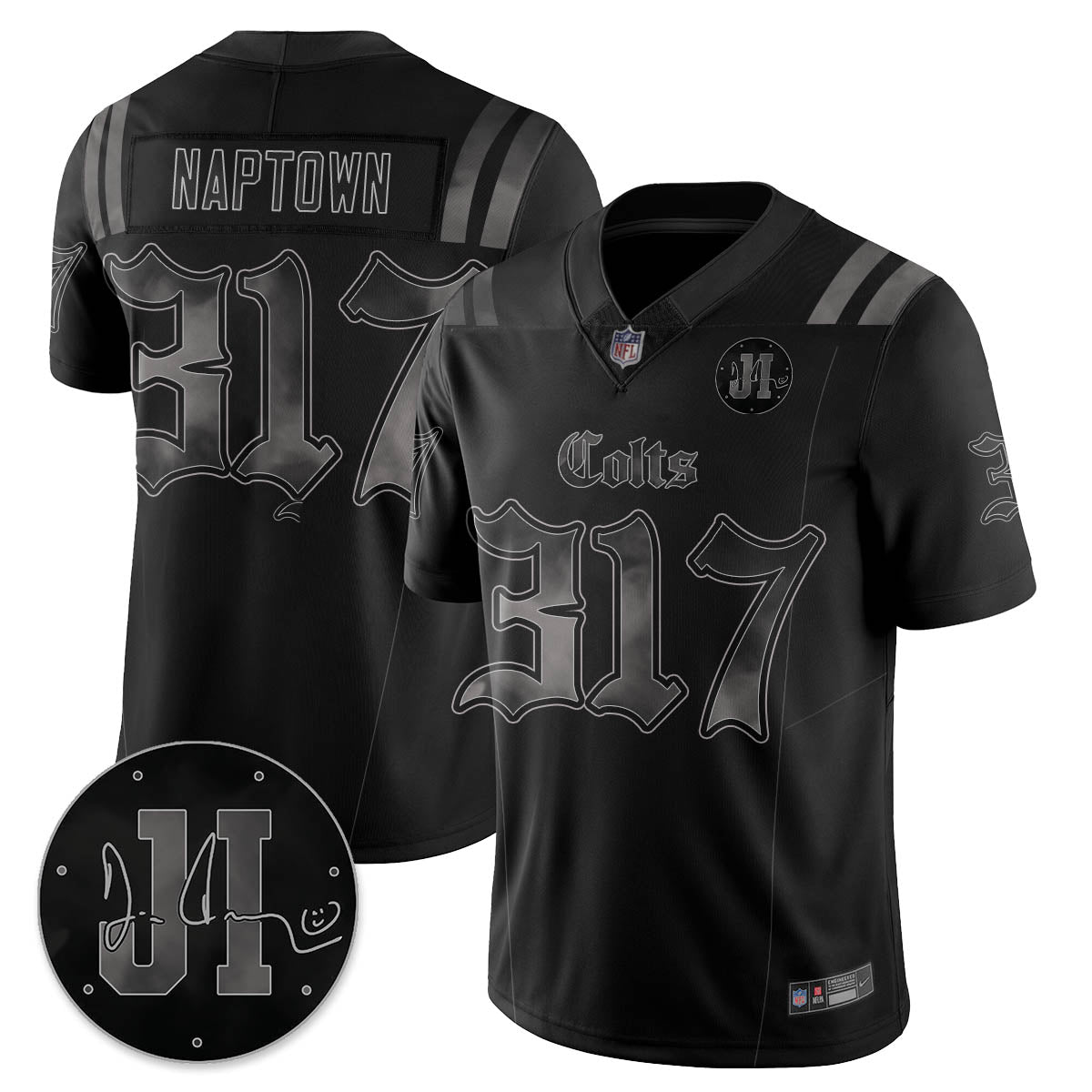 IND 'Dark Gothic' Vapor Limited Jersey - Jim Irsay Patch - All Stitched-DTD