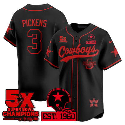 DAL Stranger Things Vapor Limited Baseball Jersey - All Stitched-DTD
