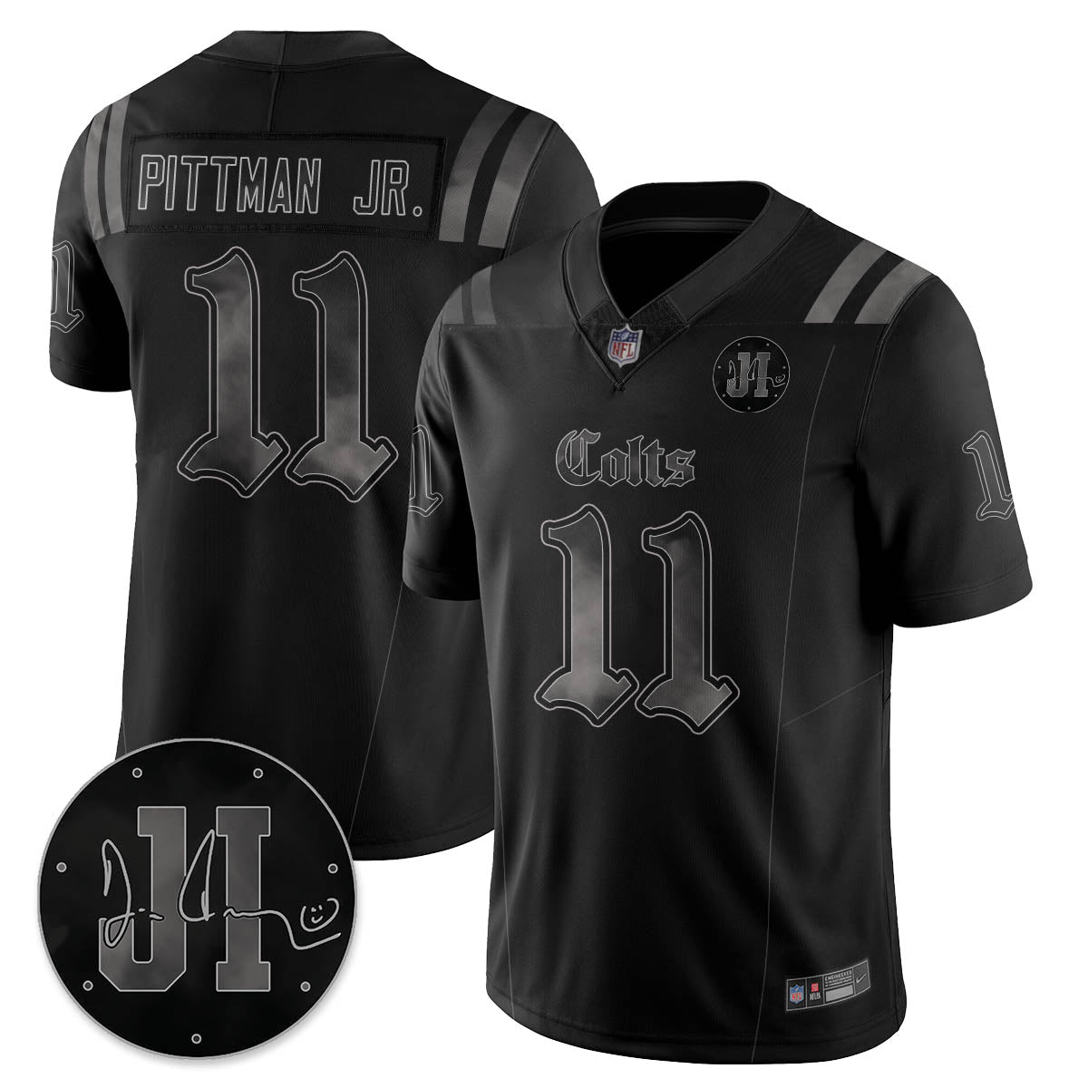 IND 'Dark Gothic' Vapor Limited Jersey - Jim Irsay Patch - All Stitched-DTD