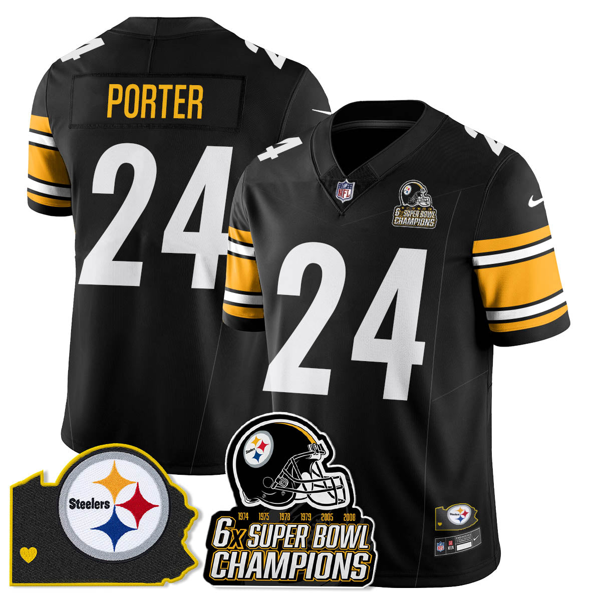 PIT 6-Time Champions Patch Vapor Limited Jersey - All Stitched-DTD