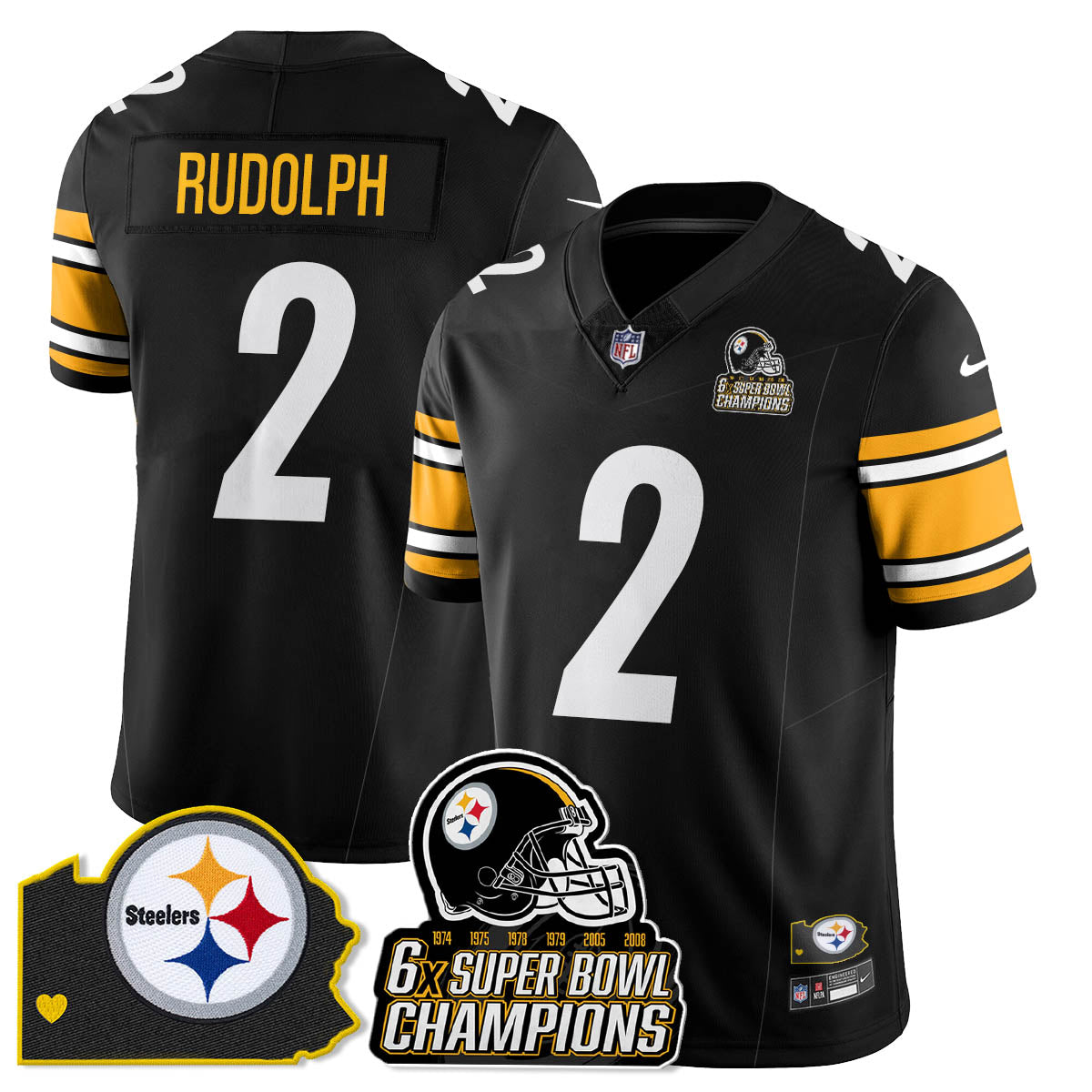 PIT 6-Time Champions Patch Vapor Limited Jersey - All Stitched-DTD