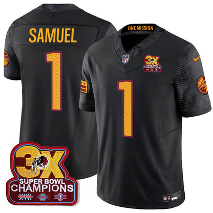 WAS 3-Time Champions Patch Vapor Limited Jersey - All Stitched-DTD