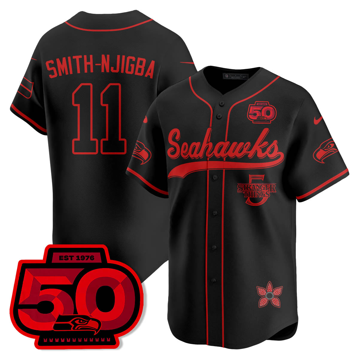 SEA Stranger Things Vapor Limited Baseball Jersey - All Stitched-DTD