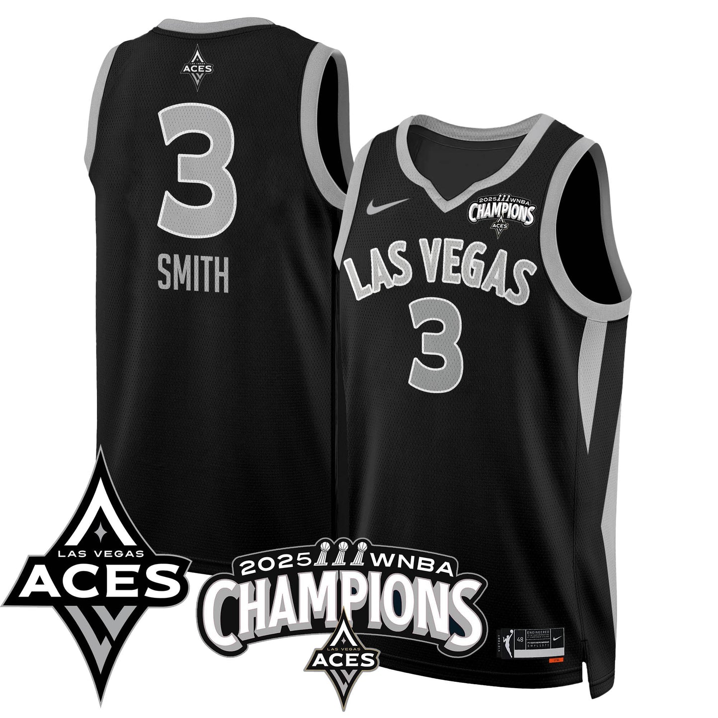 Las Vegas Aces 2025 WNBA Championship Jersey - All Stitched-DTD