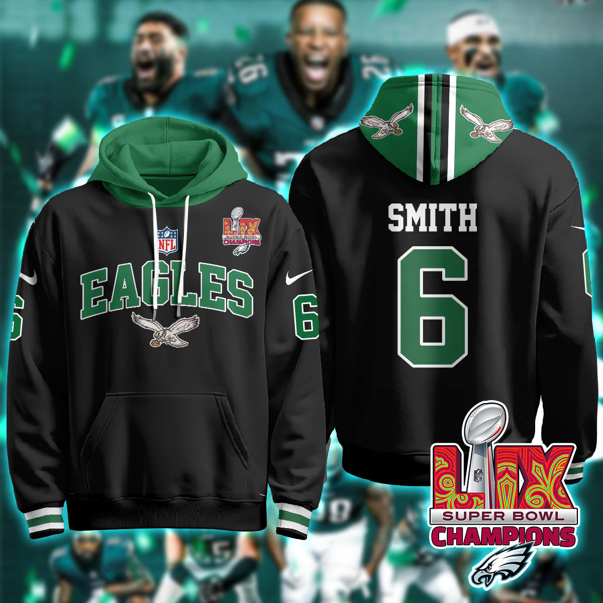 PHI Super Bowl LIX Champions Hoodie-DTD