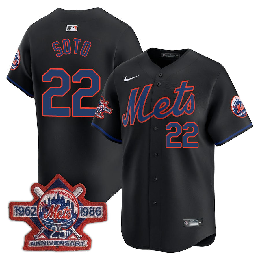 NYM Limited Jersey - 1986 Patch - All Stitched-DTD