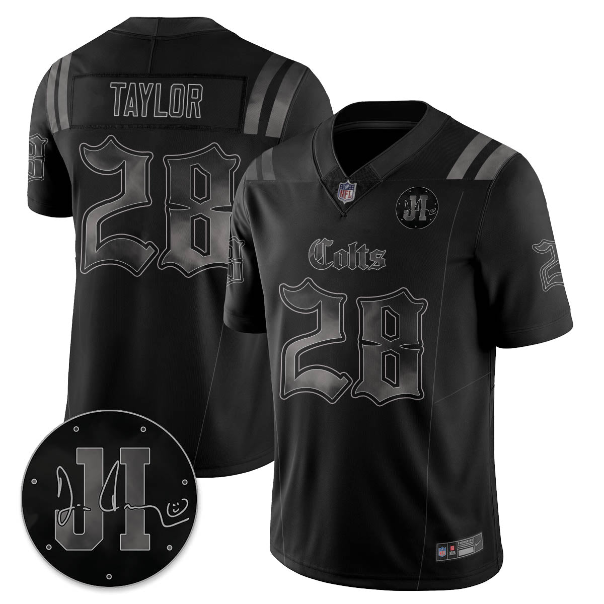 IND 'Dark Gothic' Vapor Limited Jersey - Jim Irsay Patch - All Stitched-DTD