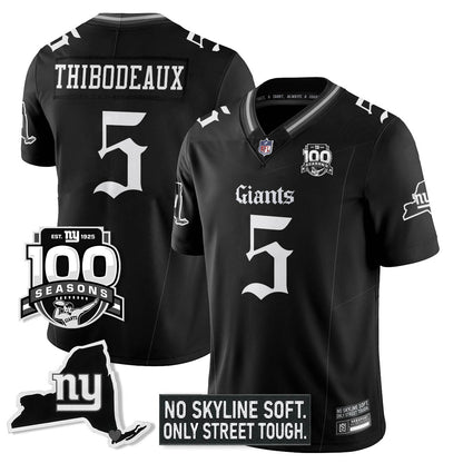 NYG 100th Seasons 'Gothic Gotham Edition' Vapor Limited Jersey - All Stitched-DTD