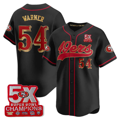 SF 5-Time Champions Patch Vapor Baseball Jersey - All Stitched-DTD