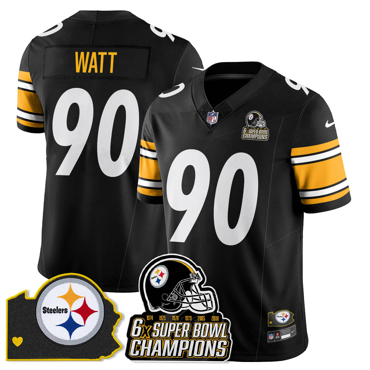 PIT 6-Time Champions Patch Vapor Limited Jersey - All Stitched-DTD