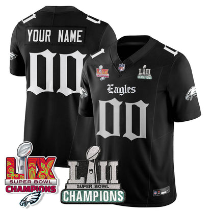 PHI 'Gothic Philly' LII-LIX Super Bowl Champions Vapor Limited Jersey - All Stitched-DTD