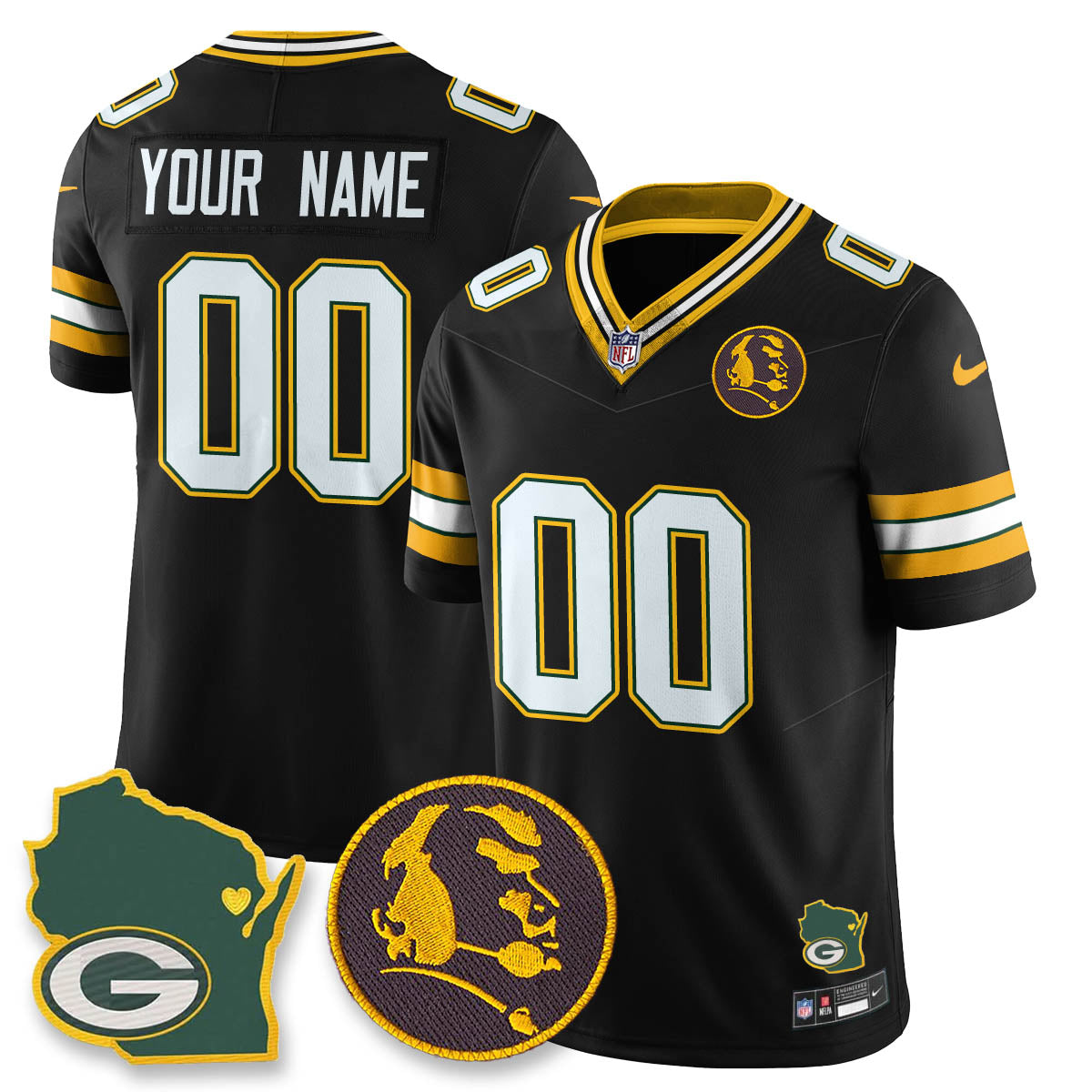 GB Vapor Limited Custom Jersey - John Madden Patch - All Stitched-DTD