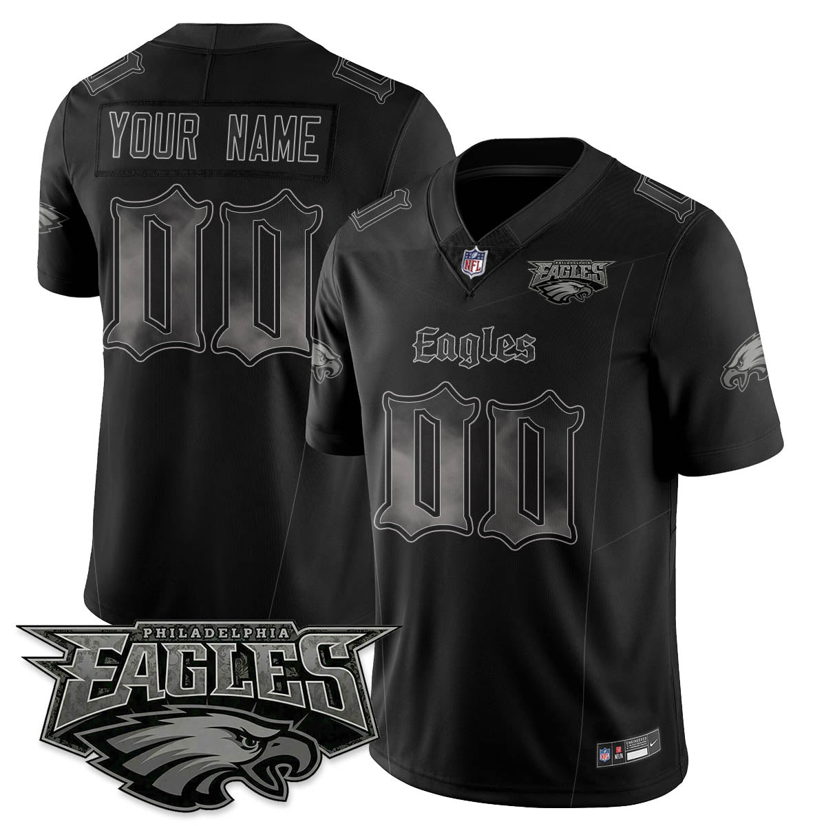 Custom PHI 'Dark Gothic Philly' Vapor Limited Jersey - All Stitched-DTD