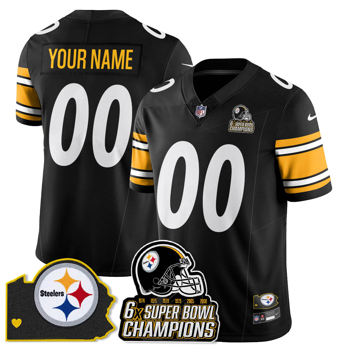 PIT 6-Time Champions Patch Vapor Limited Jersey - All Stitched-DTD