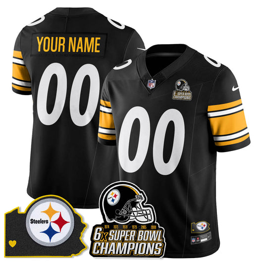 Custom PIT 6-Time Champions Patch Vapor Limited Jersey - All Stitched-DTD