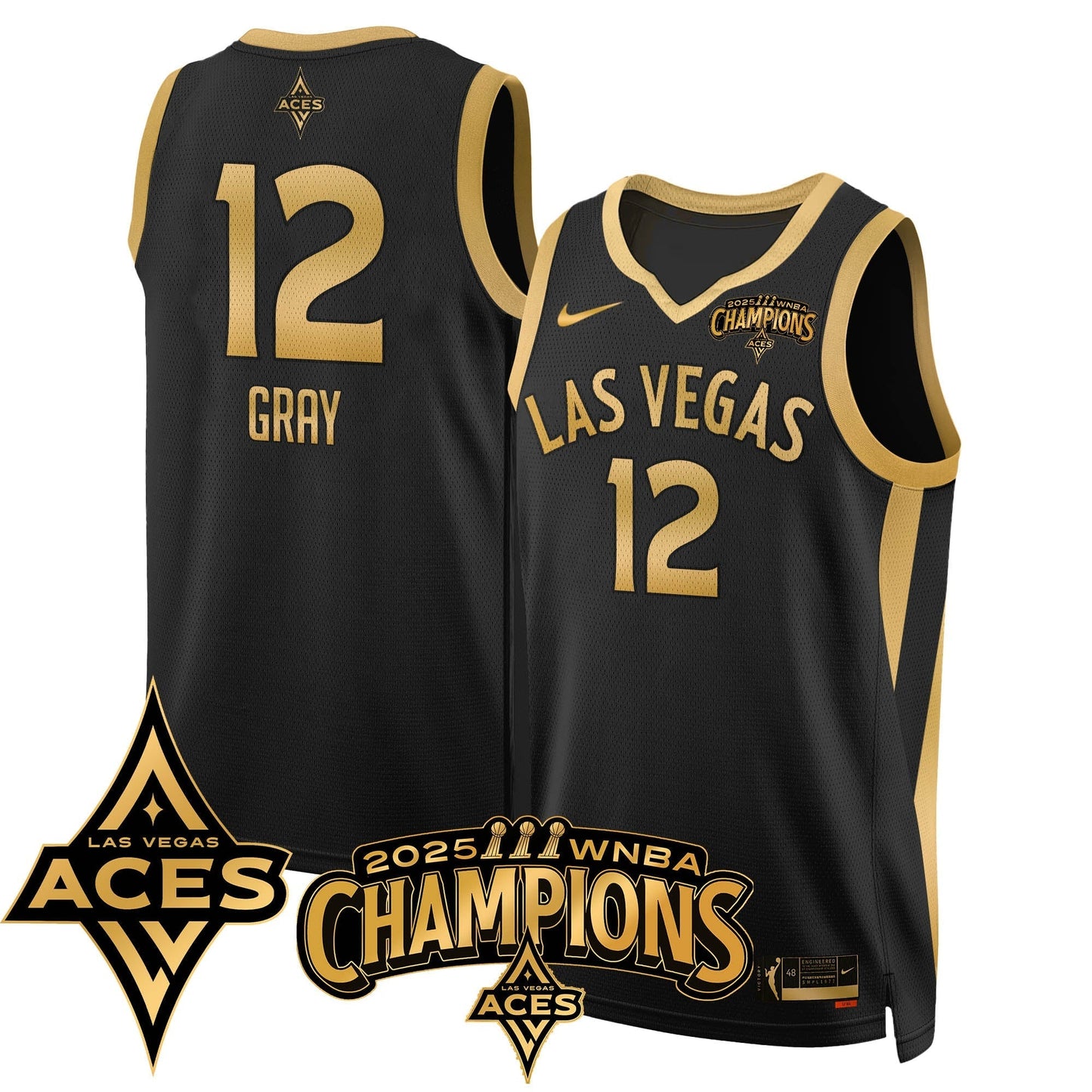Las Vegas Aces 2025 WNBA Championship Jersey - All Stitched-DTD