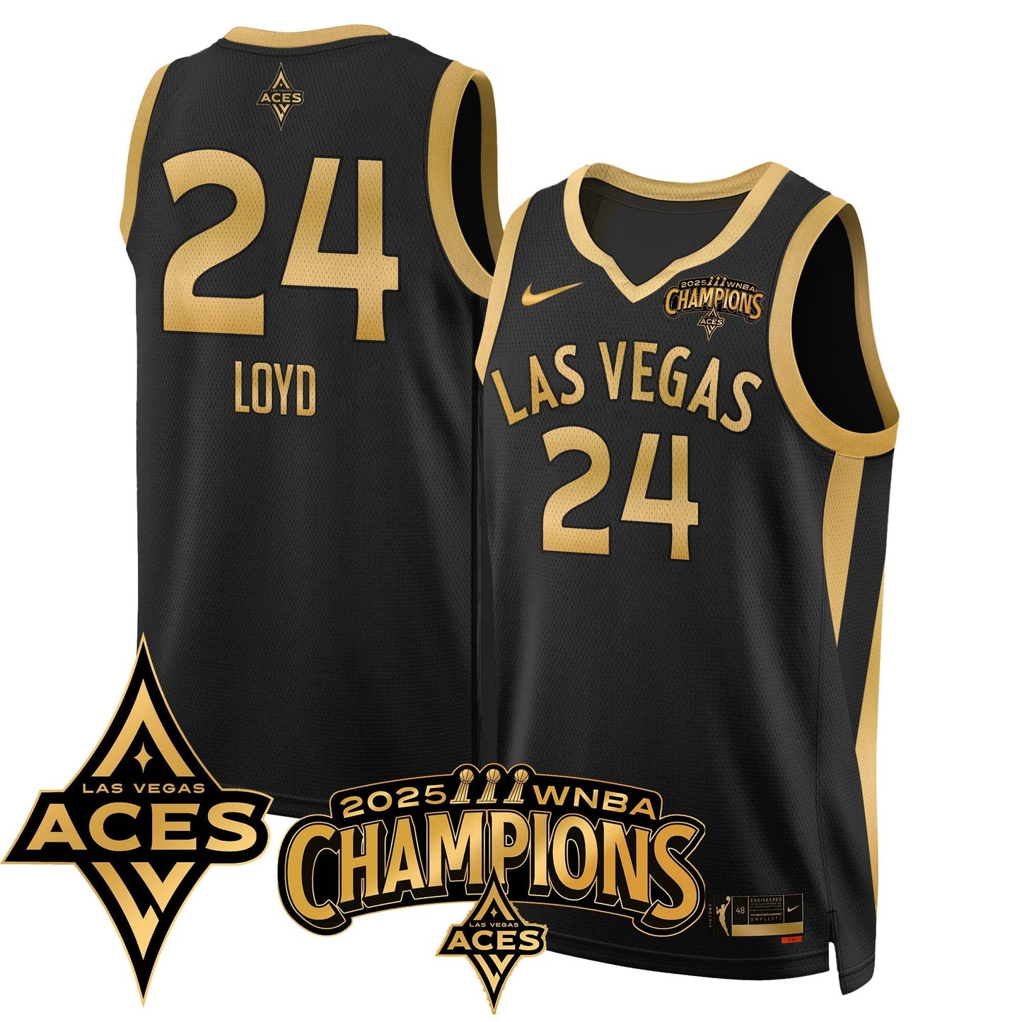 Las Vegas Aces 2025 WNBA Championship Jersey - All Stitched-DTD