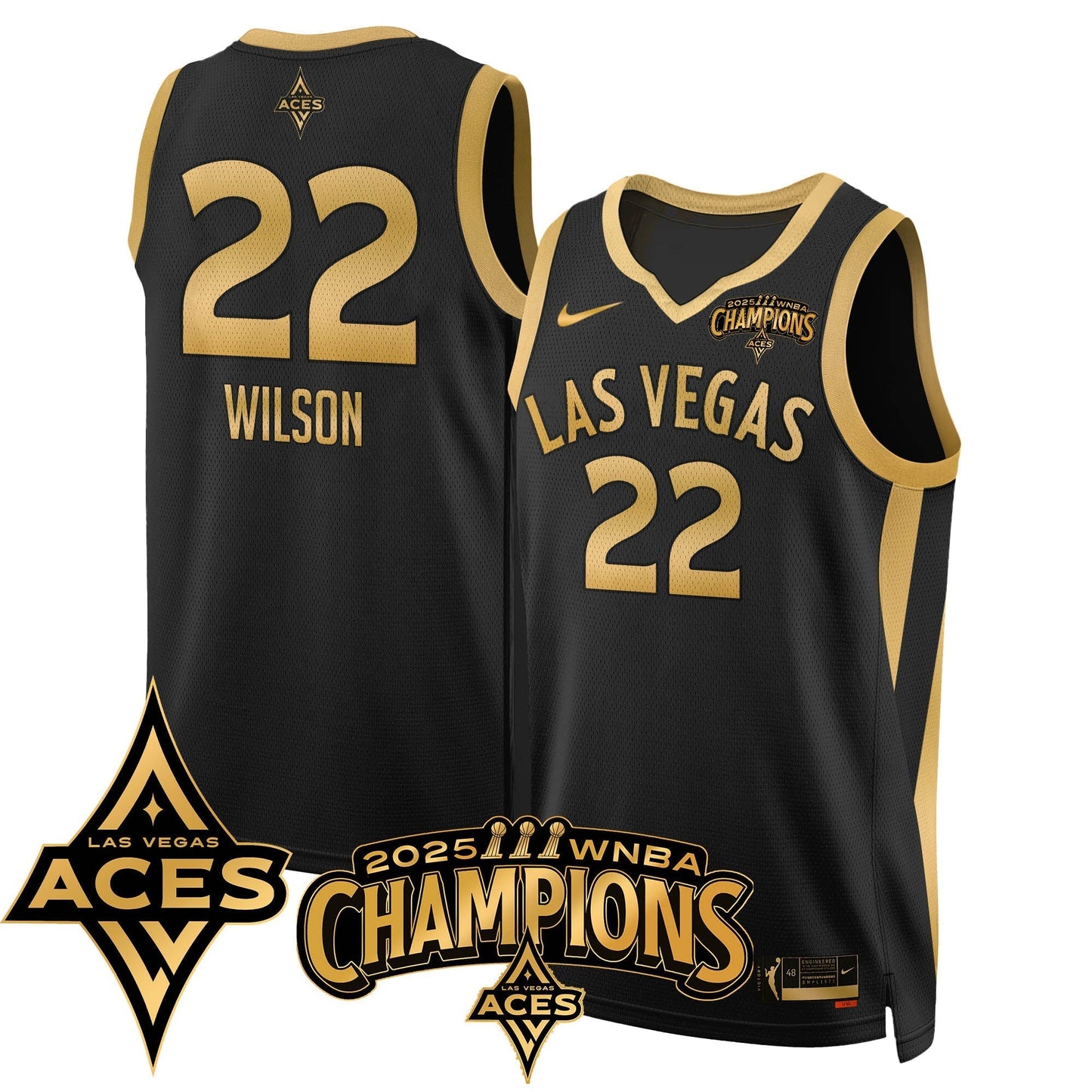 Las Vegas Aces 2025 WNBA Championship Jersey - All Stitched-DTD