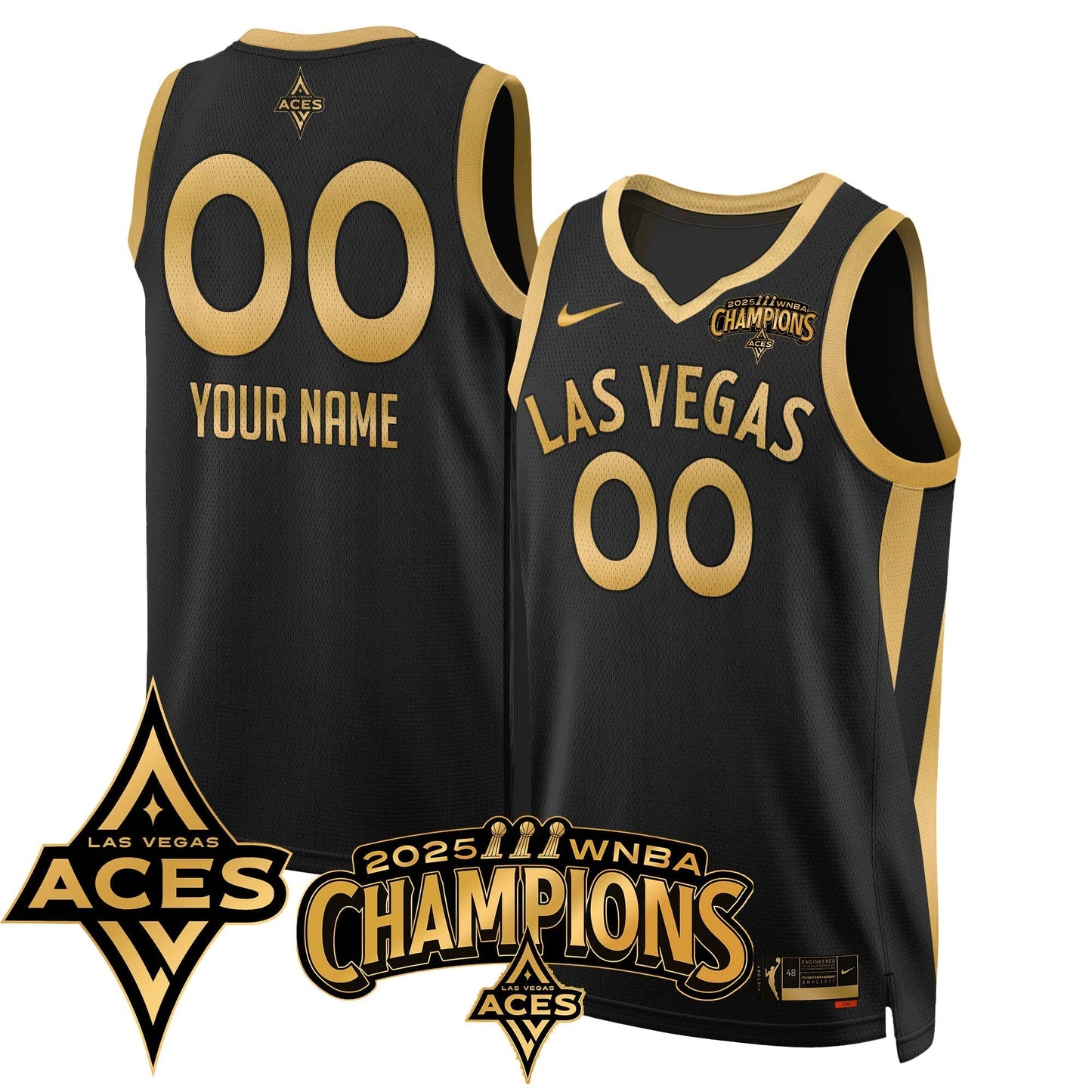 Las Vegas Aces 2025 WNBA Championship Custom Jersey - All Stitched-DTD