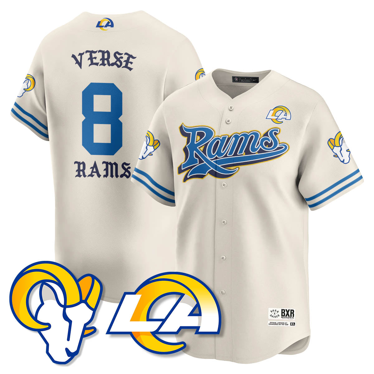 LAR Born x Raised Baseball Jersey - All Stitched-DTD