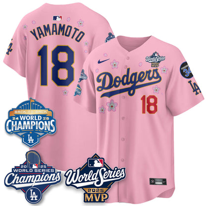 Yoshinobu Yamamoto LAD 2025 World Series MVP Jersey - All Stitched-DTD