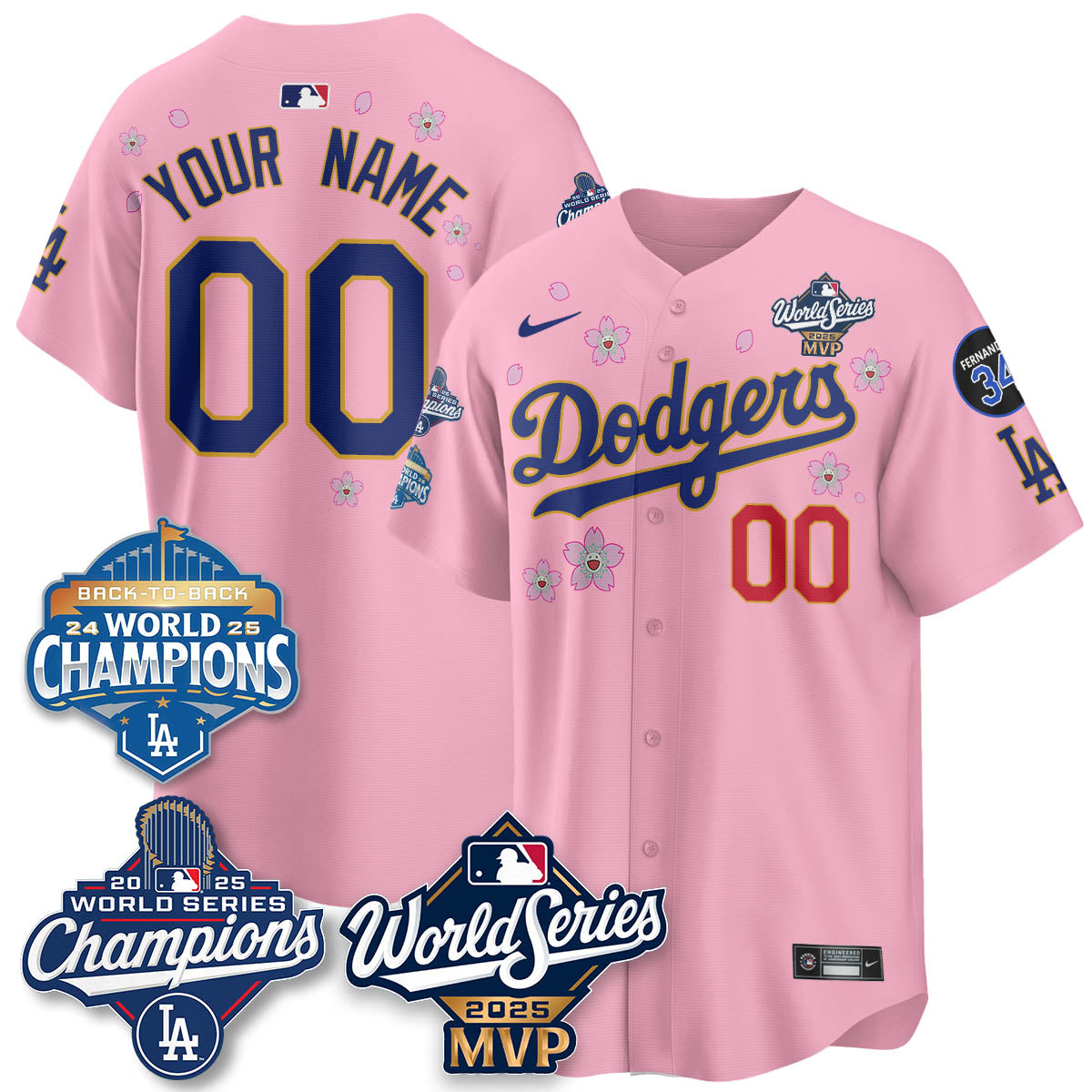 Yoshinobu Yamamoto LAD 2025 World Series MVP Jersey - All Stitched-DTD