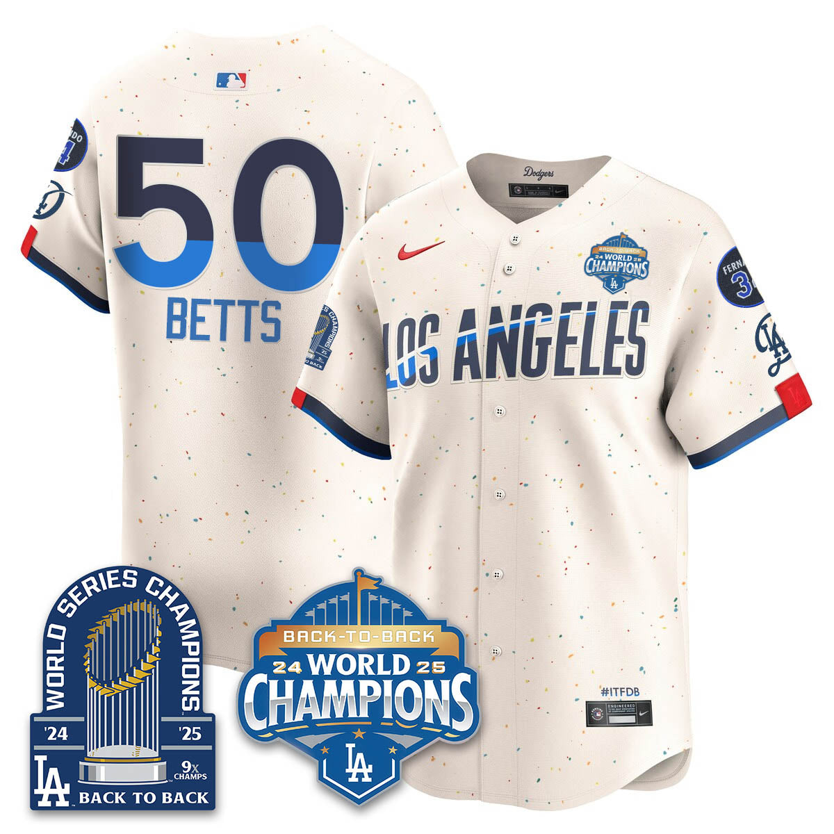 LAD 2025 World Series Champions Jersey - 9x Champs - All Stitched-DTD