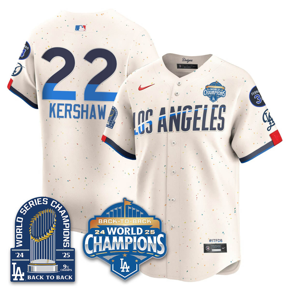 LAD 2025 World Series Champions Jersey - 9x Champs - All Stitched-DTD