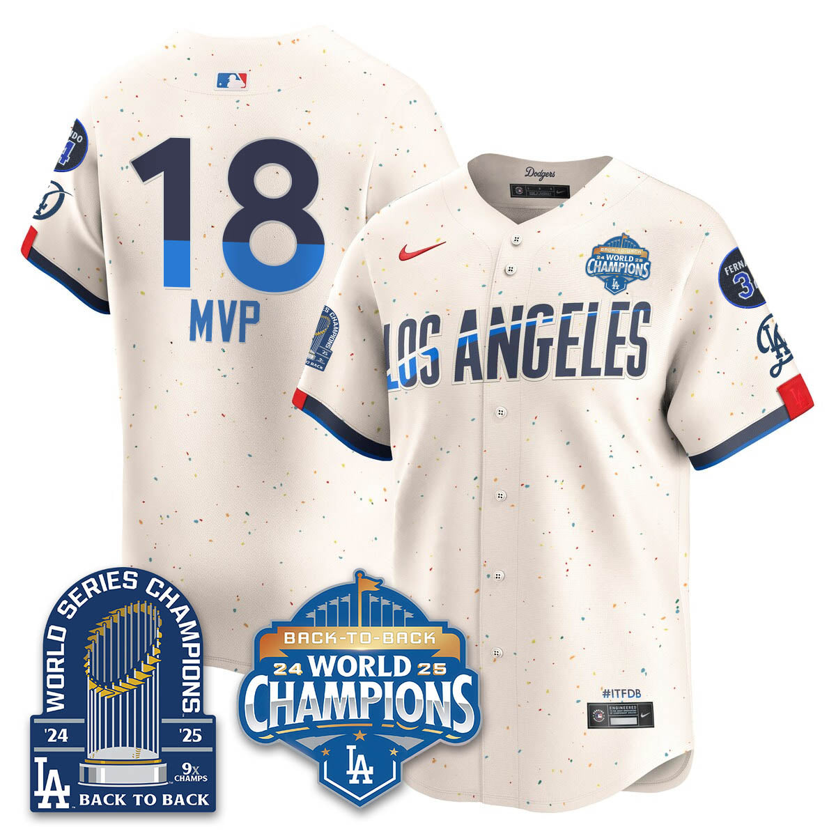 LAD 2025 World Series Champions Jersey - 9x Champs - All Stitched-DTD