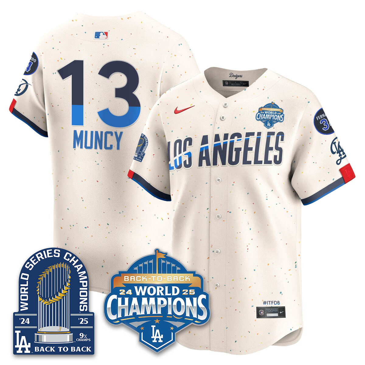 LAD 2025 World Series Champions Jersey - 9x Champs - All Stitched-DTD