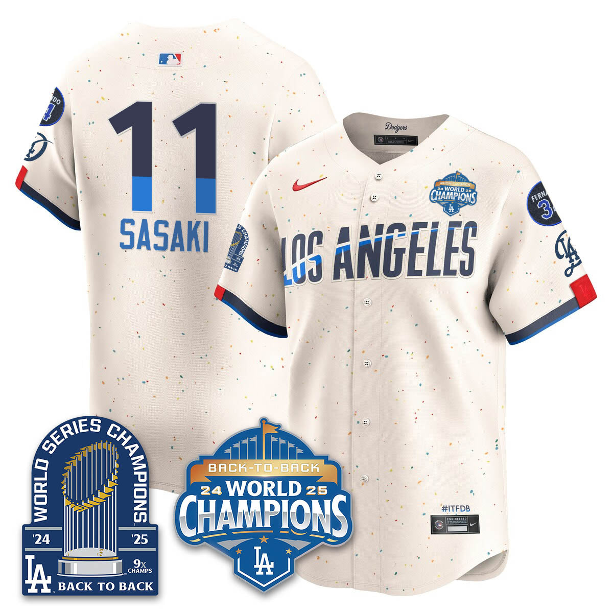LAD 2025 World Series Champions Jersey - 9x Champs - All Stitched-DTD