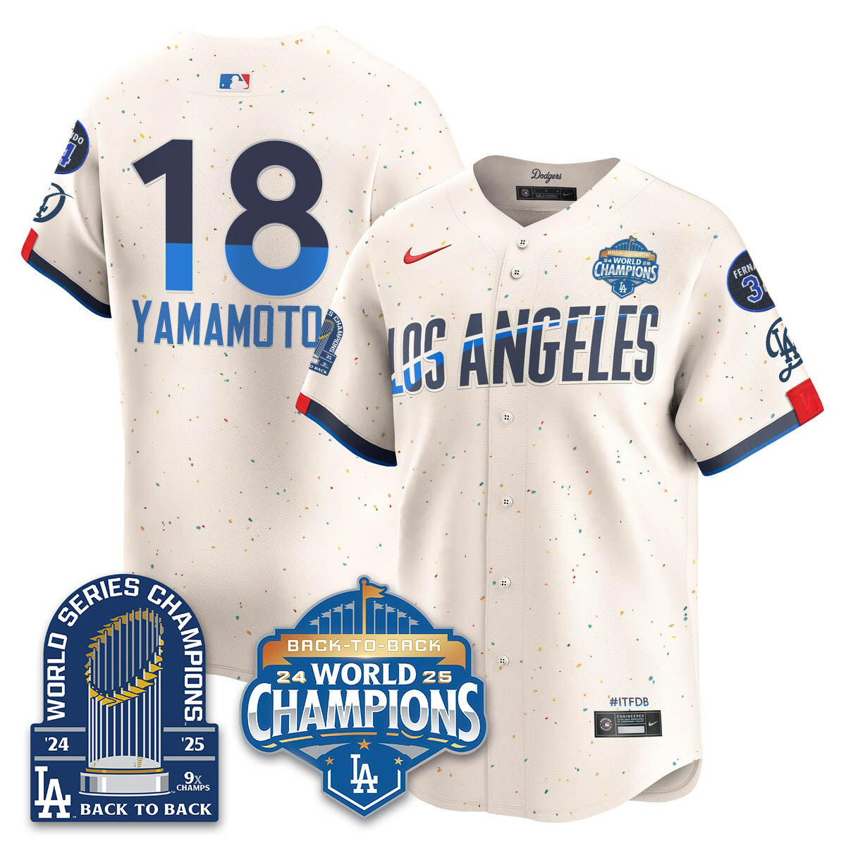 LAD 2025 World Series Champions Jersey - 9x Champs - All Stitched-DTD