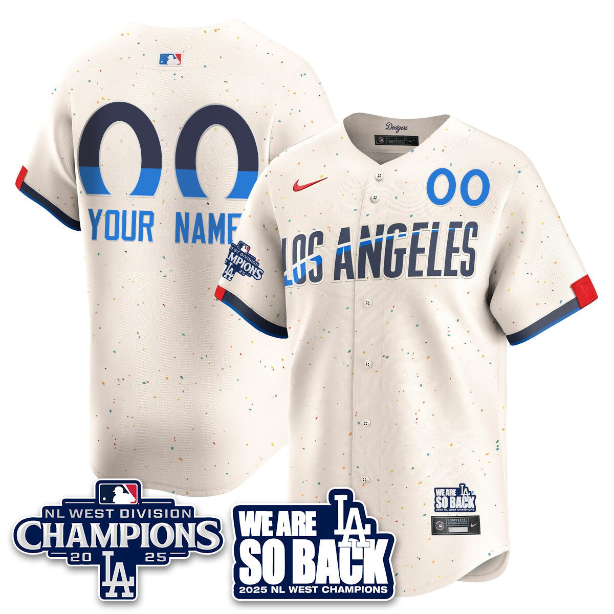 Custom LAD 2025 NL West Division Champions Jersey - All Stitched-DTD