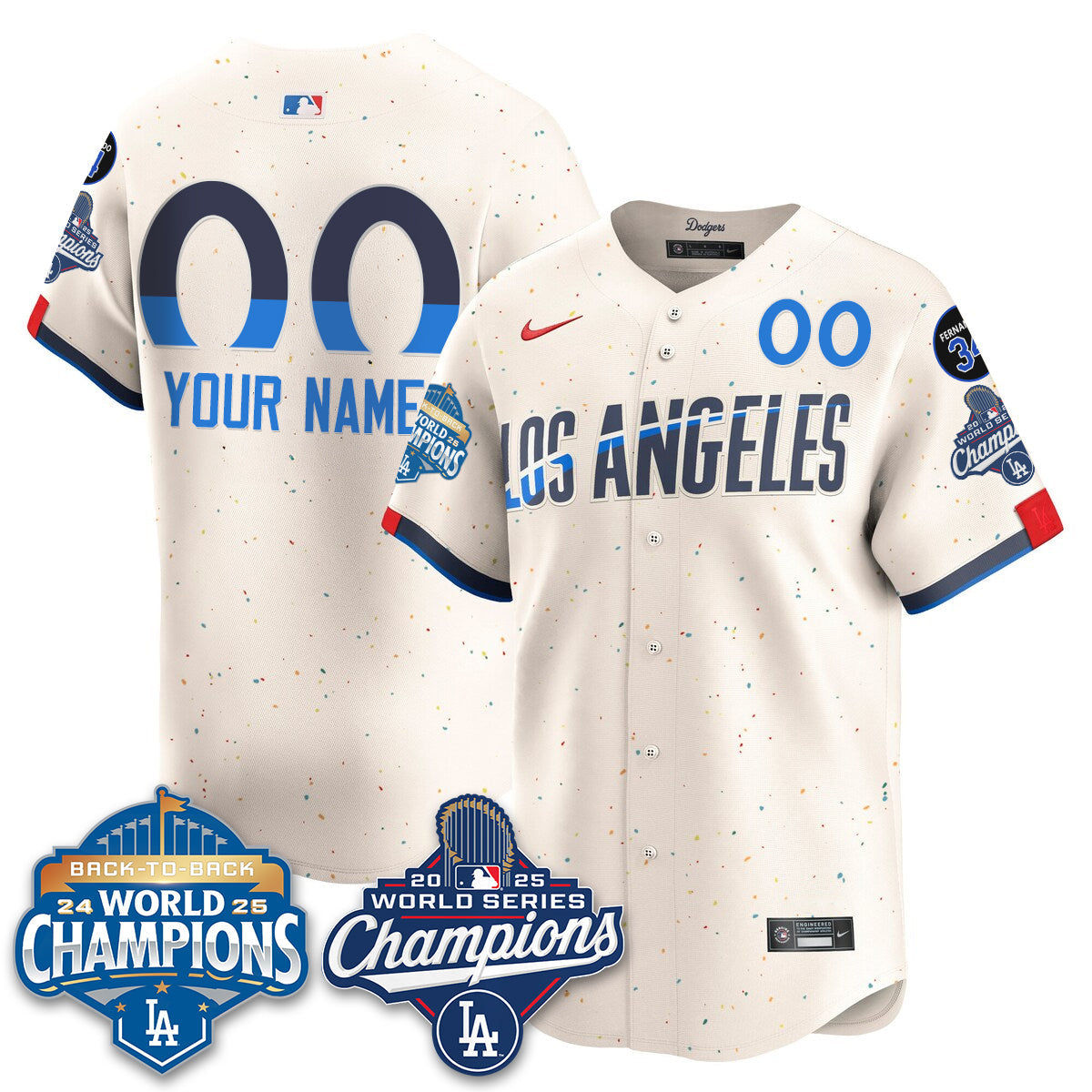 Custom LAD 2025 World Series Champions Jersey - All Stitched-DTD
