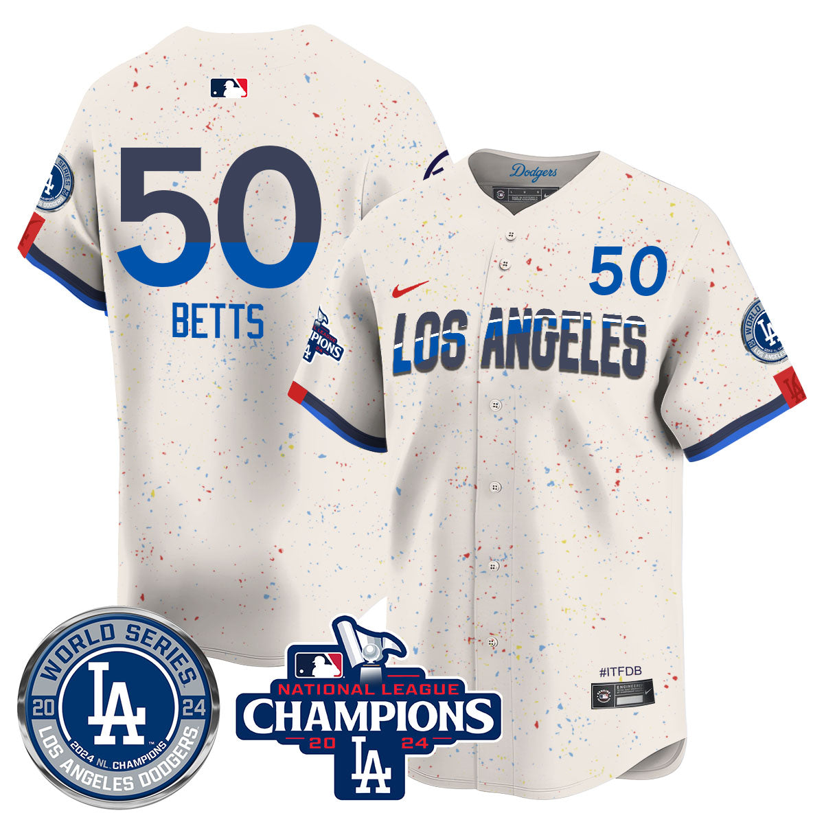 LAD World Series NL Champions Jersey - All Stitched-DTD