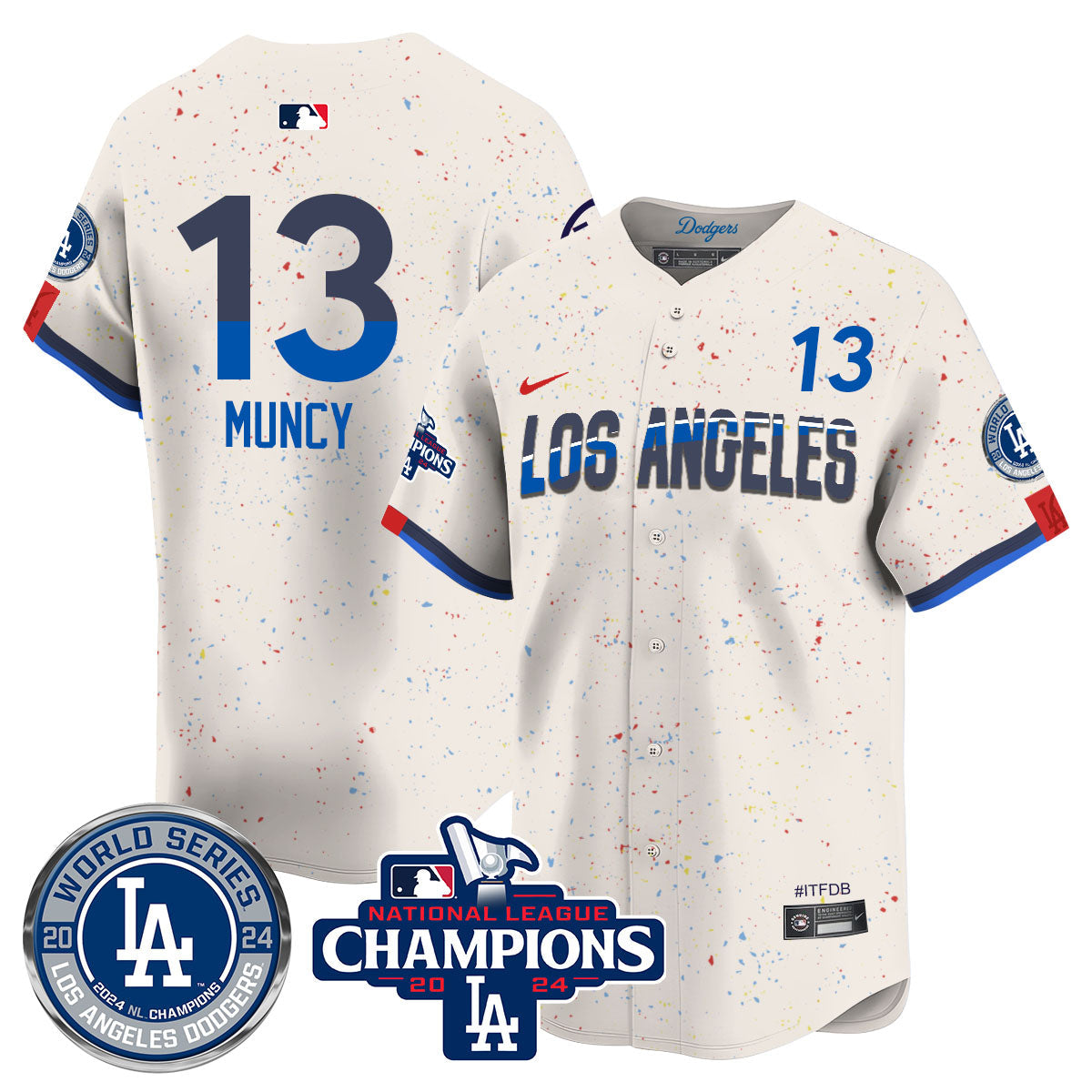 LAD World Series NL Champions Jersey - All Stitched-DTD
