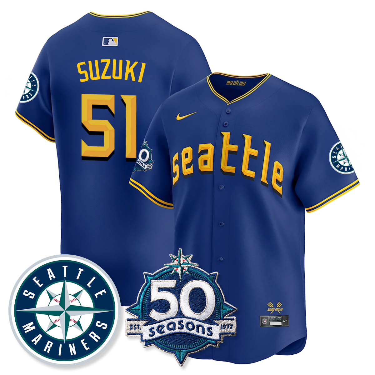 SEA Vapor Premier Limited Jersey - 50th Anniversary - All Stitched-DTD