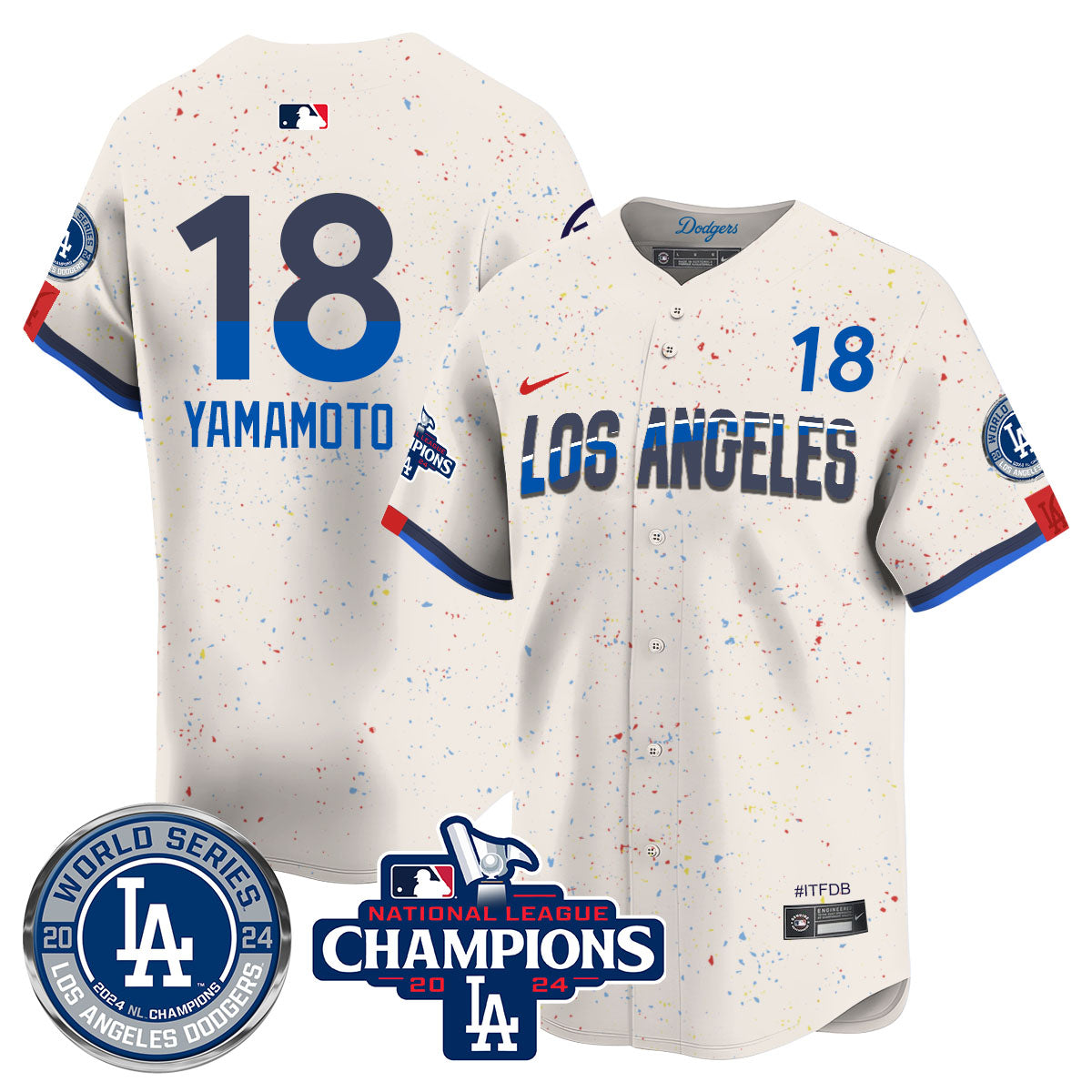 LAD World Series NL Champions Jersey - All Stitched-DTD