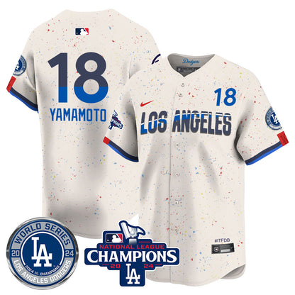 LAD World Series NL Champions Jersey - All Stitched-DTD