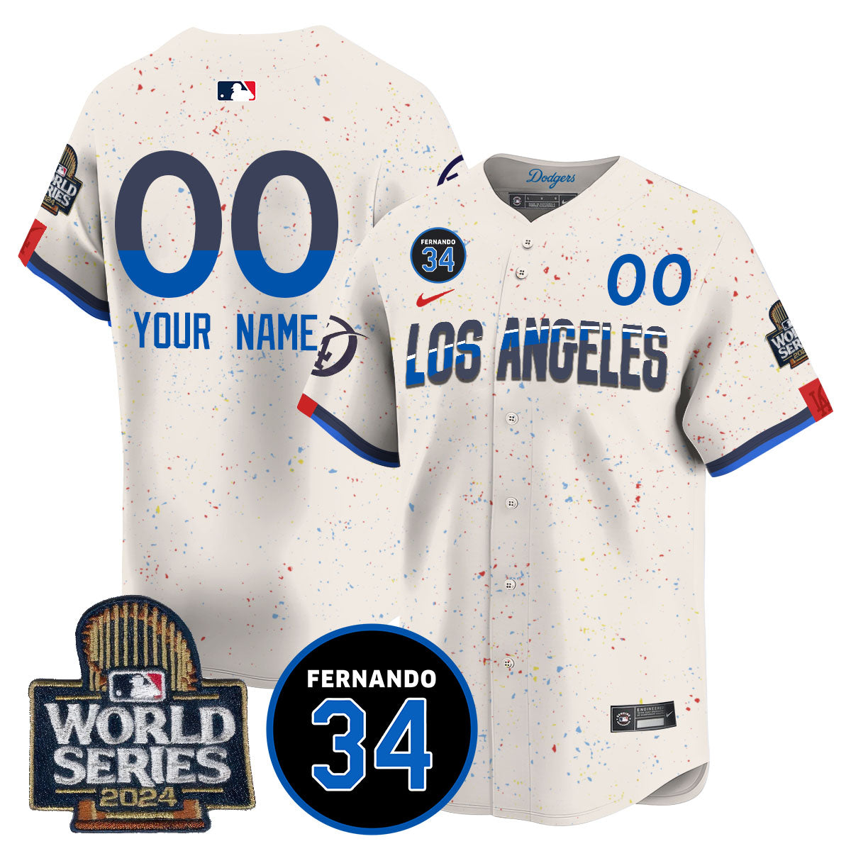 Dodgers Fernando Valenzuela Memorial Custom Jersey - All Stitched-DTD