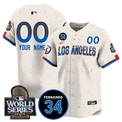Dodgers Fernando Valenzuela Memorial Custom Jersey - All Stitched-DTD