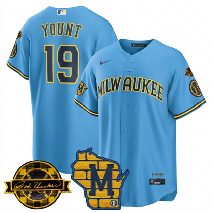 MIL Home & Bob Uecker Patch Vapor Premier Limited Jersey - All Stitched-DTD