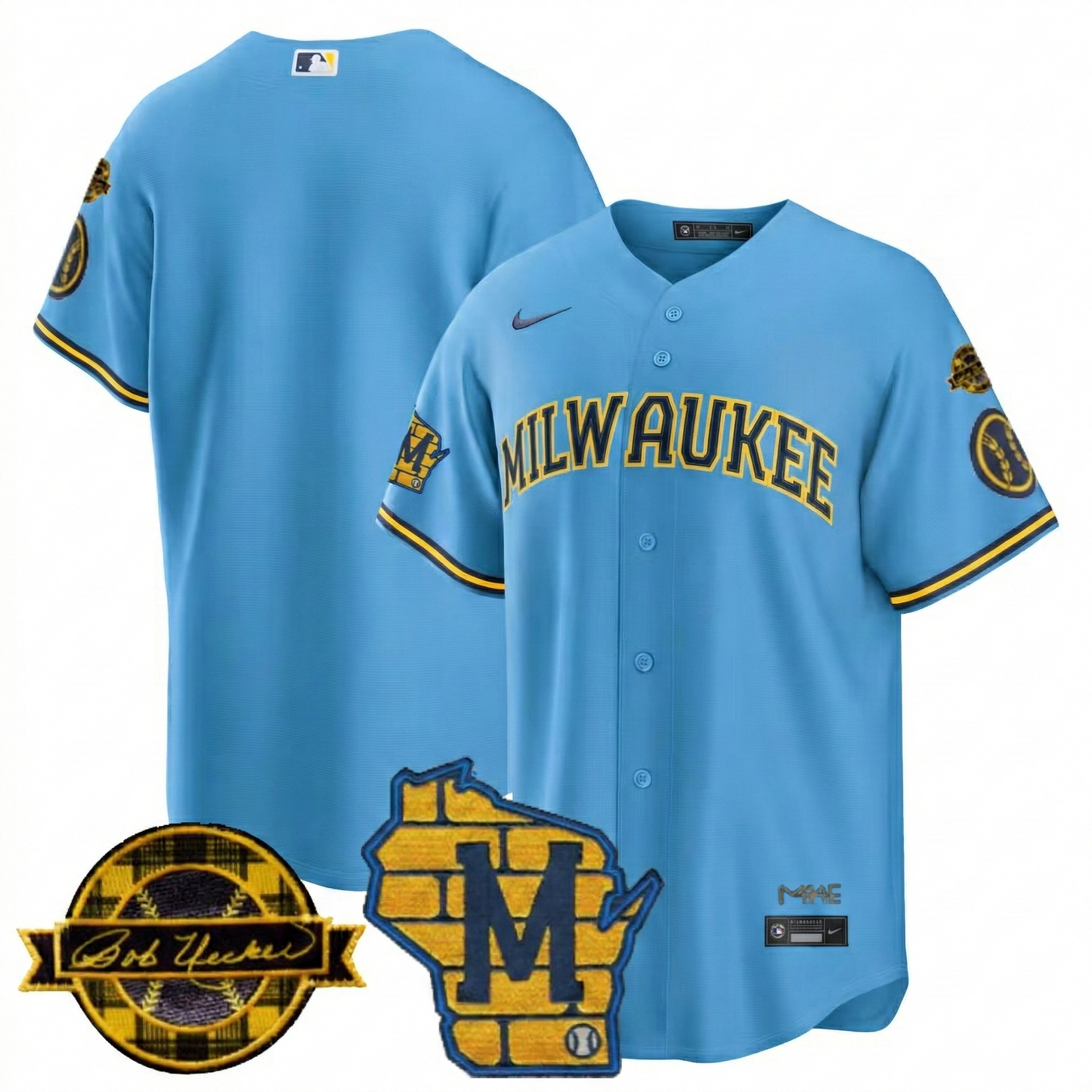 MIL Home & Bob Uecker Patch Vapor Premier Limited Jersey - All Stitched-DTD