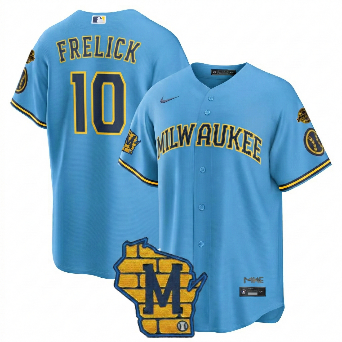 MIL Home & Bob Uecker Patch Vapor Premier Limited Jersey - All Stitched-DTD