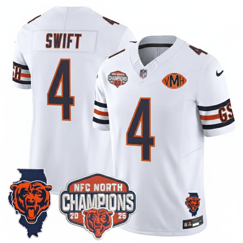 CHI 2025 NFC North Champions Patch Jersey V2 - All Stitched-DTD