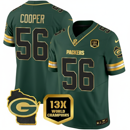 GB 13x Time World Champions Patch Gold Limited Jersey – All Stitched-DTD