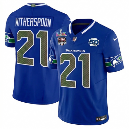 SEA "Super Bowl LX & United States 250th Anniversary Patch" Vapor Limited Jersey - All Stitched-DTD