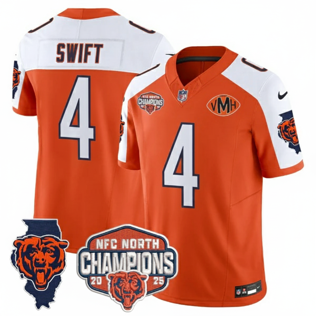 CHI 2025 NFC North Champions Patch Jersey V2 - All Stitched-DTD