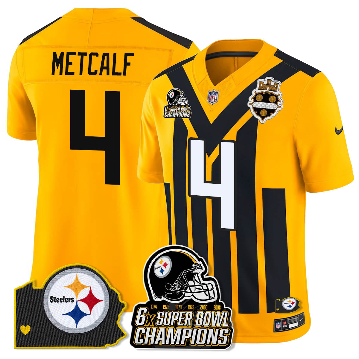 PIT 6-Time Champions Patch Vapor Limited Jersey - All Stitched-DTD