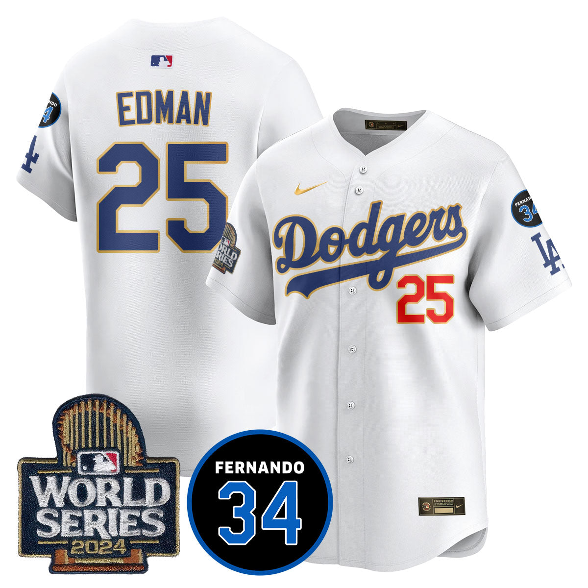 Dodgers Fernando Valenzuela Memorial Jersey - All Stitched-DTD